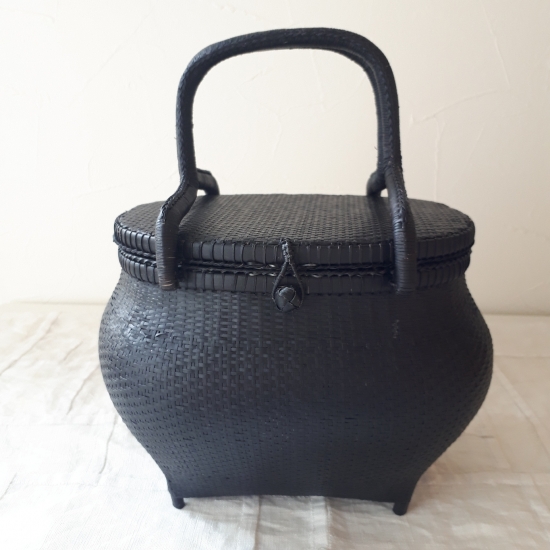 手付籠 ブラック無地