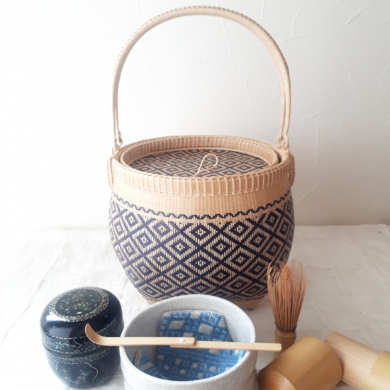 茶籠クラッシック ナチュラルネイビーダイヤ型