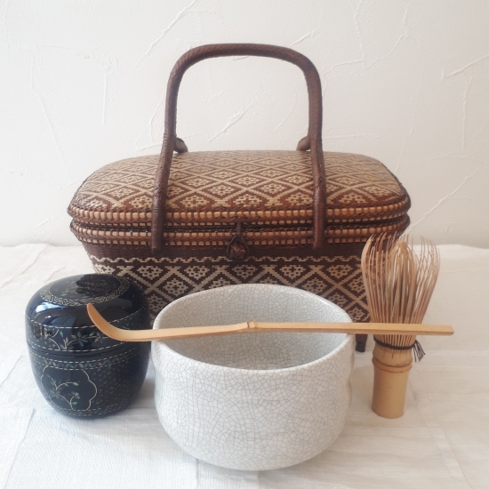 竹製 ダークブラウン 籠花入 編み込みデザイン 茶道 華道 竹細工